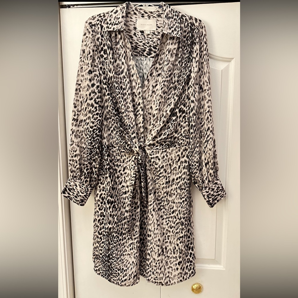 Brochu Walker tie front mini dress